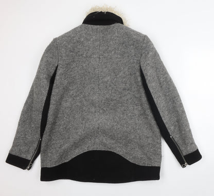Womens UK Size 14 Zara Grey Motorcycle Jacket