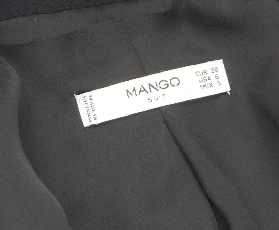 Mango Women's Black Double-Breasted Blazer - Size 10