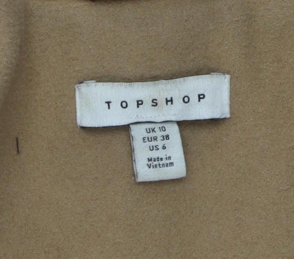 Womens UK Size 10 Topshop Beige Overcoat