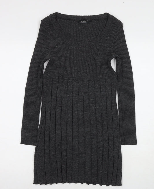 Kookai Women's Grey Pullover Jumper, Scoop Neck, Size 13