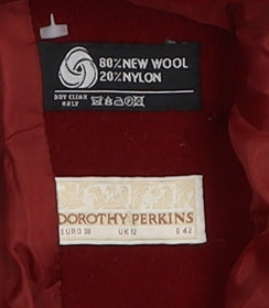 Womens UK Size 12 Dorothy Perkins Red Basic Jacket