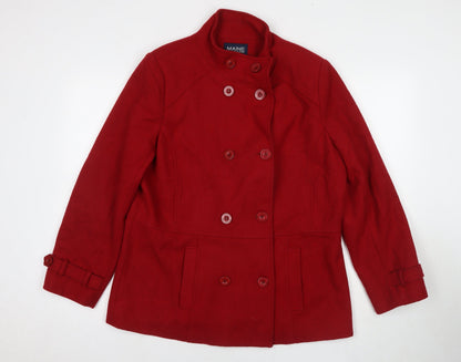 Womens UK Size 16 Maine New England Red Pea Coat