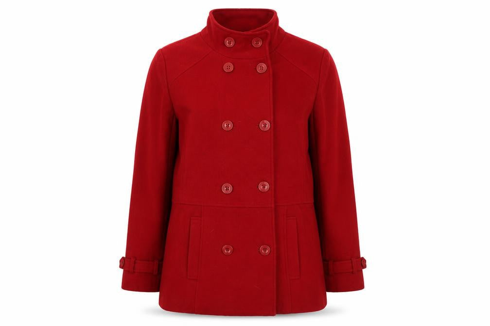 Womens UK Size 16 Maine New England Red Pea Coat