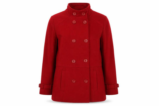 Womens UK Size 16 Maine New England Red Pea Coat