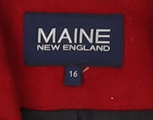 Womens UK Size 16 Maine New England Red Pea Coat