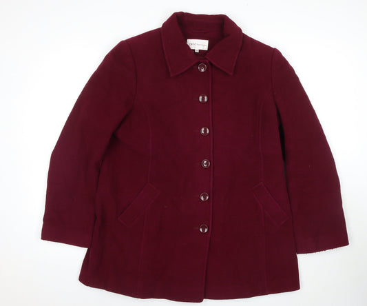 EWM Pure Classics Women's Red Wool Pea Coat Size 16