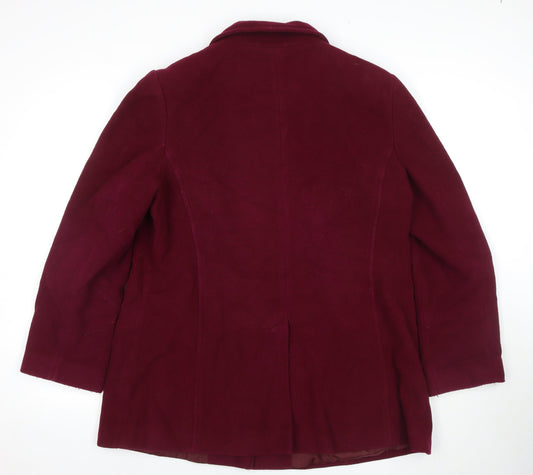 EWM Pure Classics Women's Red Wool Pea Coat Size 16