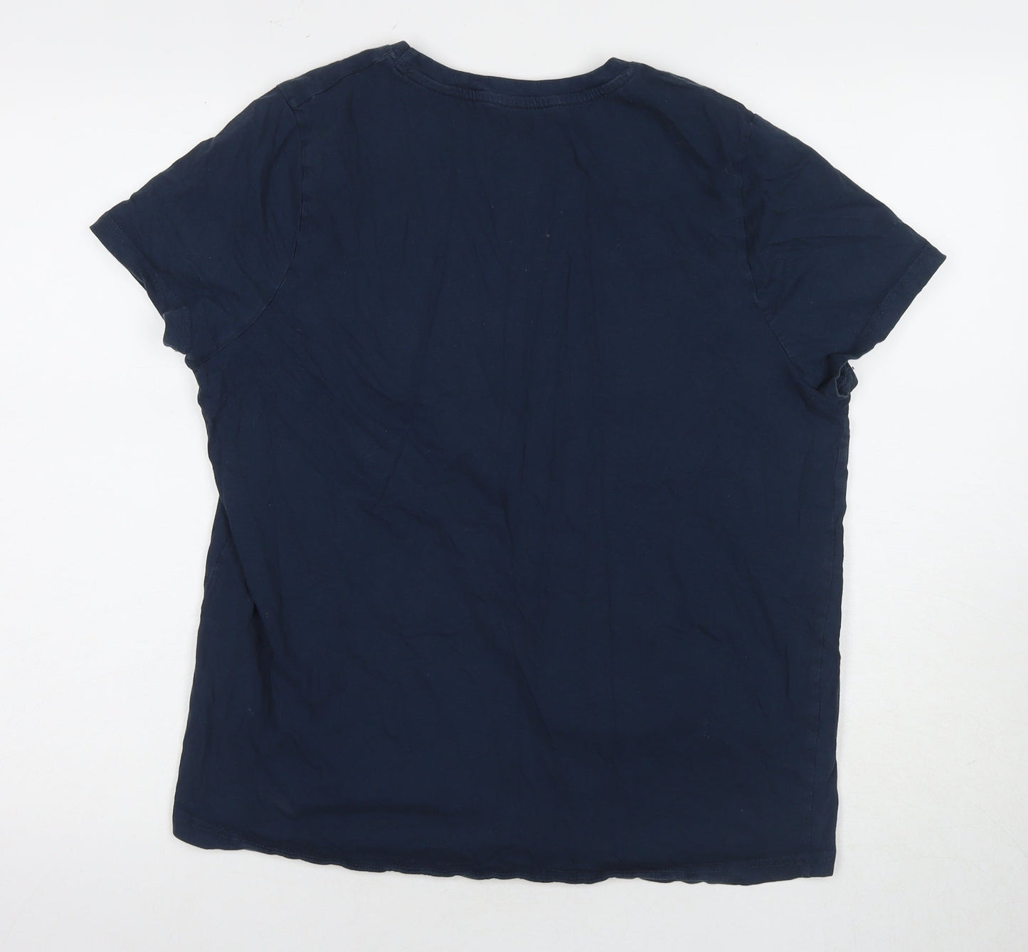 Womens UK Size L Disney Blue Basic T-Shirt