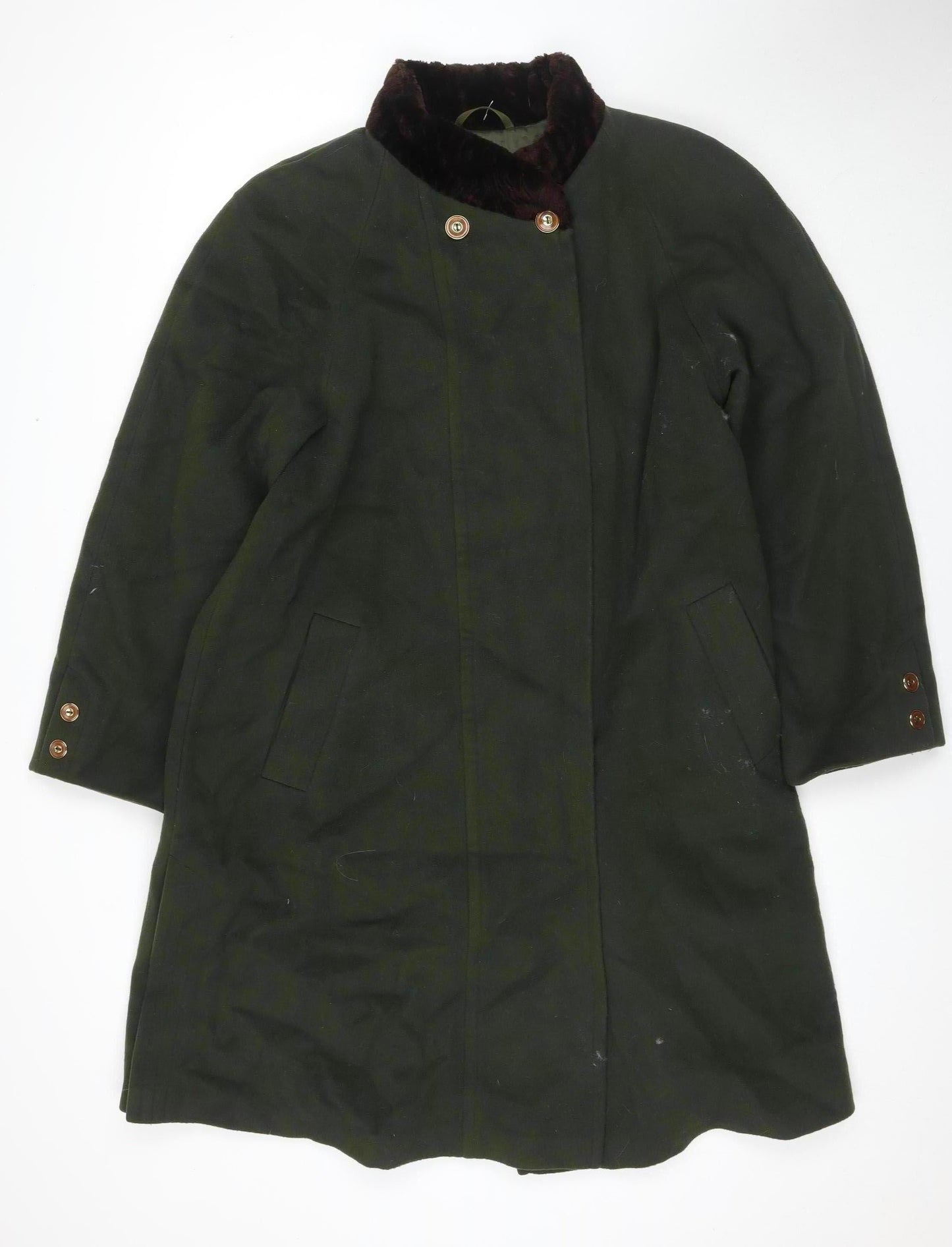 Club Line Women's Green Overcoat Size 12 Classic