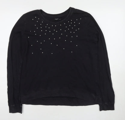 Womens UK Size M RESERVED Black Basic T-Shirt