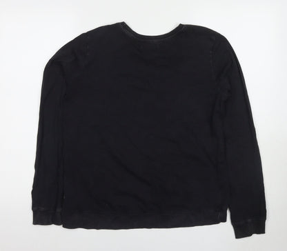 Womens UK Size M RESERVED Black Basic T-Shirt