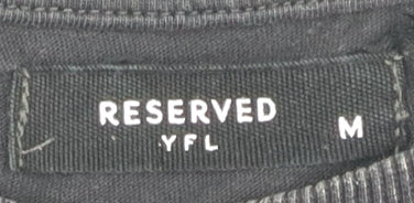 Womens UK Size M RESERVED Black Basic T-Shirt