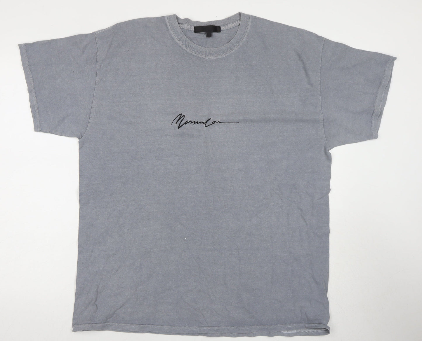Mennace Grey Crew Neck Logo T-Shirt for Men Size L