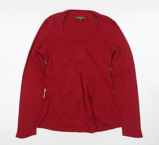 Womens UK Size S Sandwich Red Basic T-Shirt