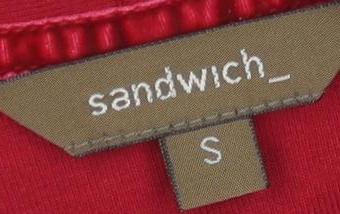 Womens UK Size S Sandwich Red Basic T-Shirt
