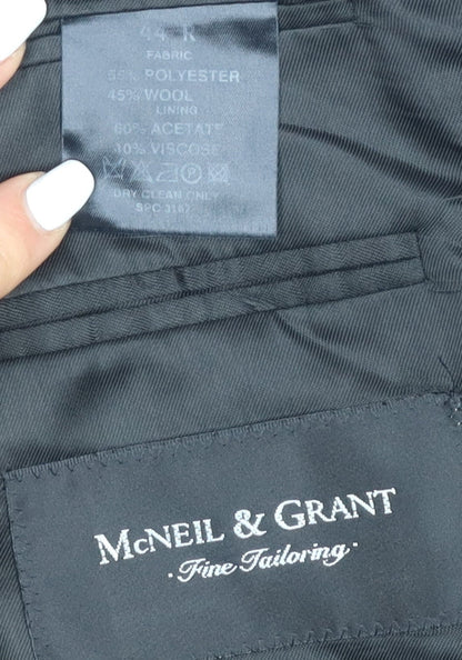 McNeil & Grant Men's Black Blazer, Size 44, Formal
