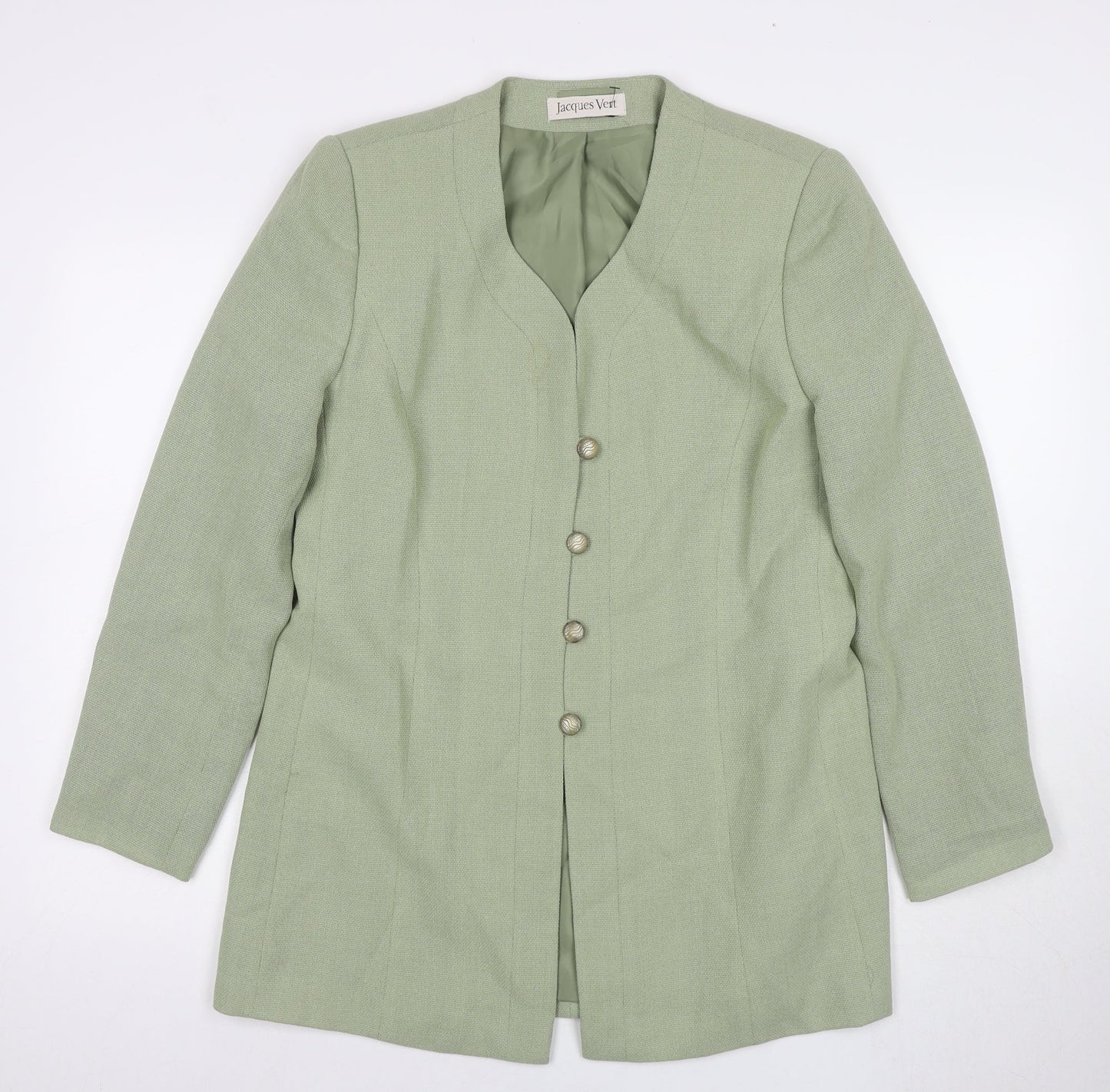 Jacques Vert Women's Green Blazer Size 14 Button Formal