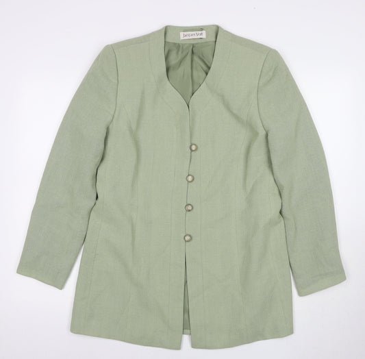 Jacques Vert Women's Green Blazer Size 14 Button Formal