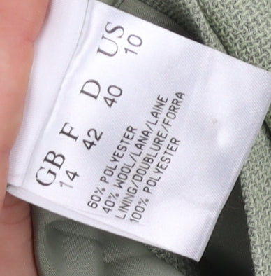 Jacques Vert Women's Green Blazer Size 14 Button Formal