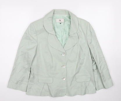 Womens UK Size 14 CC Green Basic Jacket