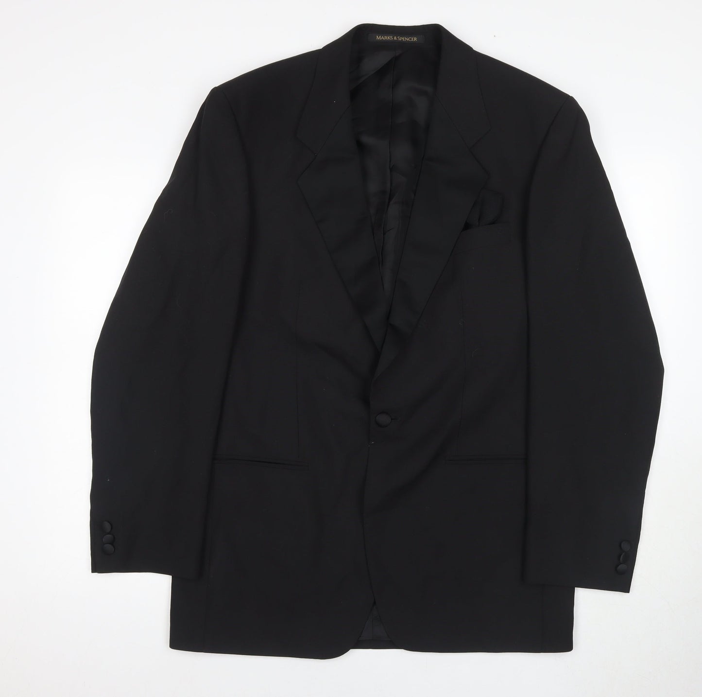 Mens UK Size 40 Marks and Spencer Regular Black Suit Tuxedo