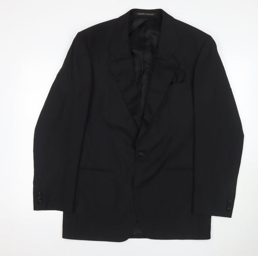 Mens UK Size 40 Marks and Spencer Regular Black Suit Tuxedo