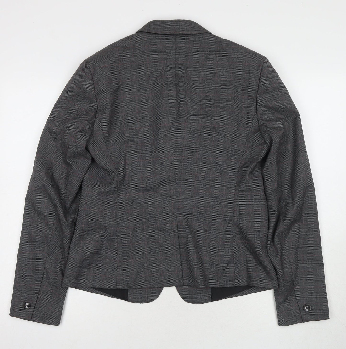 United Colors of Benetton Women's Grey Wool Blend Blazer Jacket Size 18