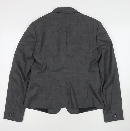 United Colors of Benetton Women's Grey Wool Blend Blazer Jacket Size 18