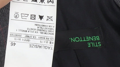 United Colors of Benetton Women's Grey Wool Blend Blazer Jacket Size 18