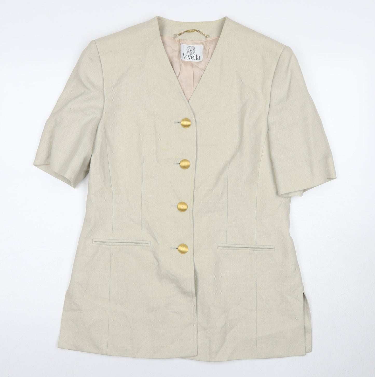 Womens UK Size 12 Viyella Beige Basic Jacket