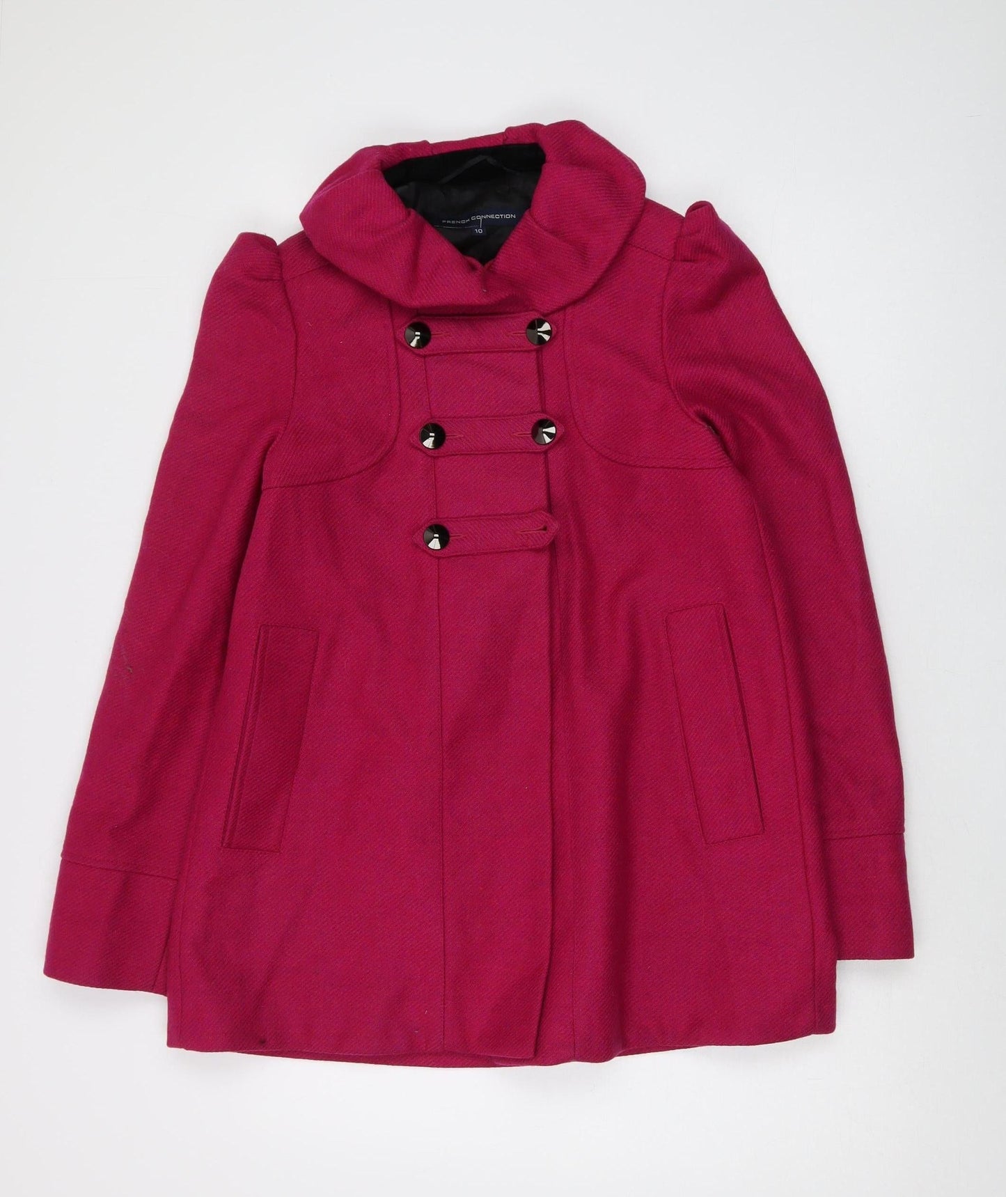 Womens UK Size 10 French Connection Pink Overcoat