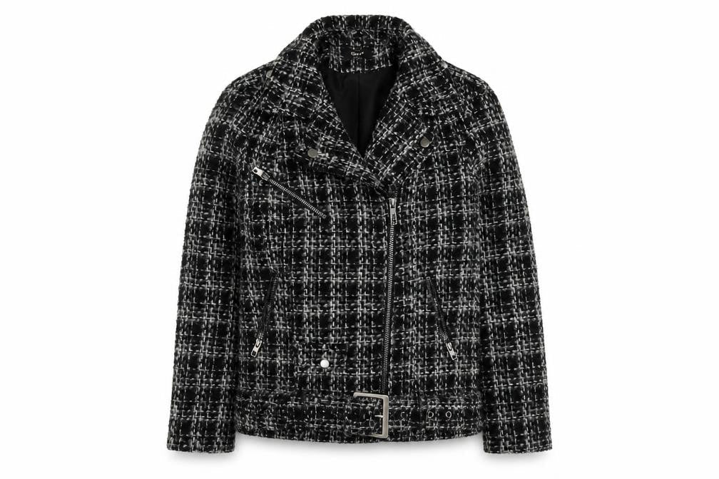 Womens UK Size M Only Black Biker Coat