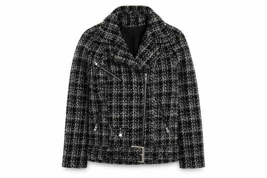 Womens UK Size M Only Black Biker Coat