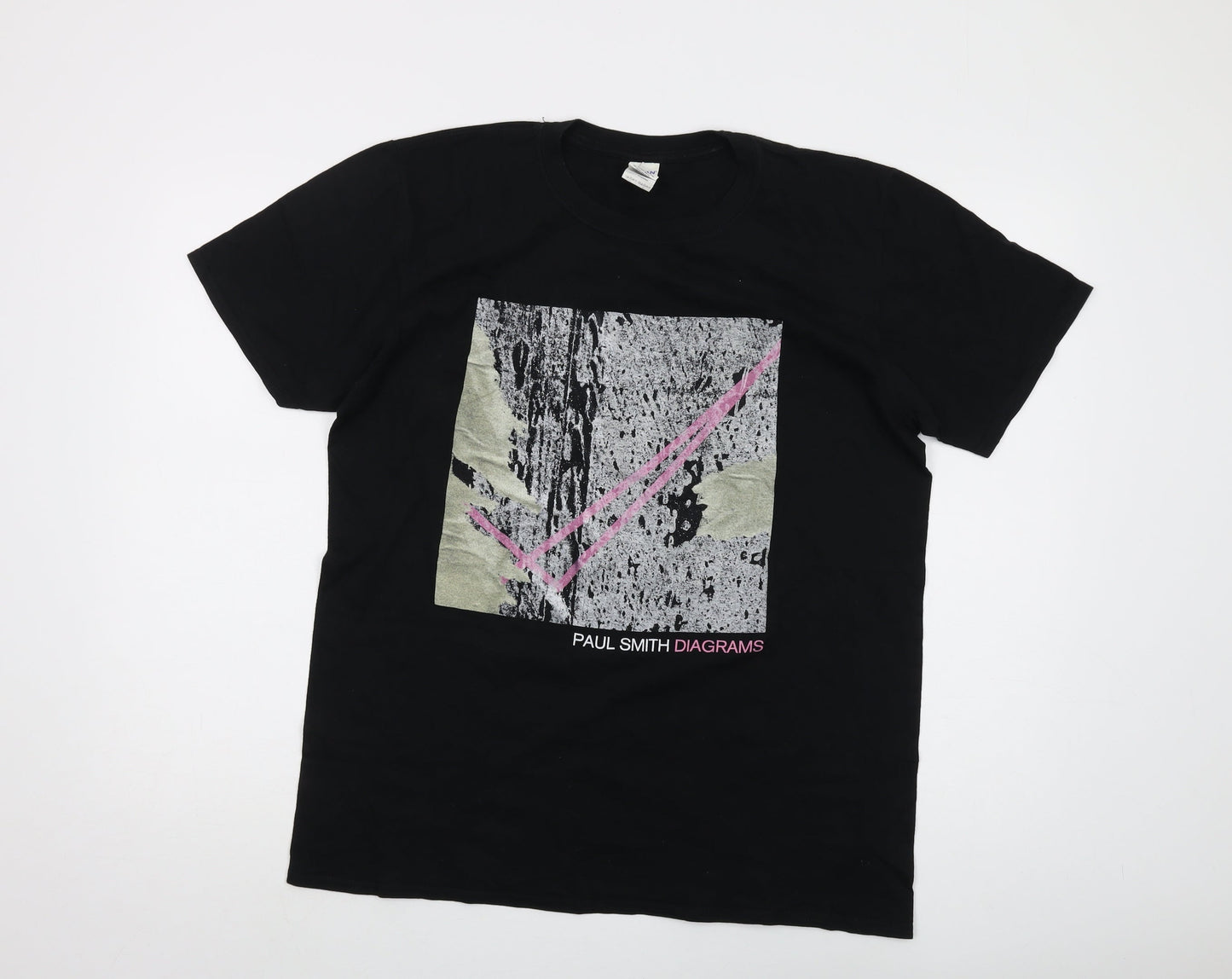 Mens UK Size L Gildan Black  T-Shirt