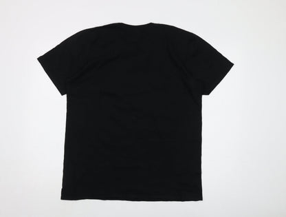 Mens UK Size L Gildan Black  T-Shirt