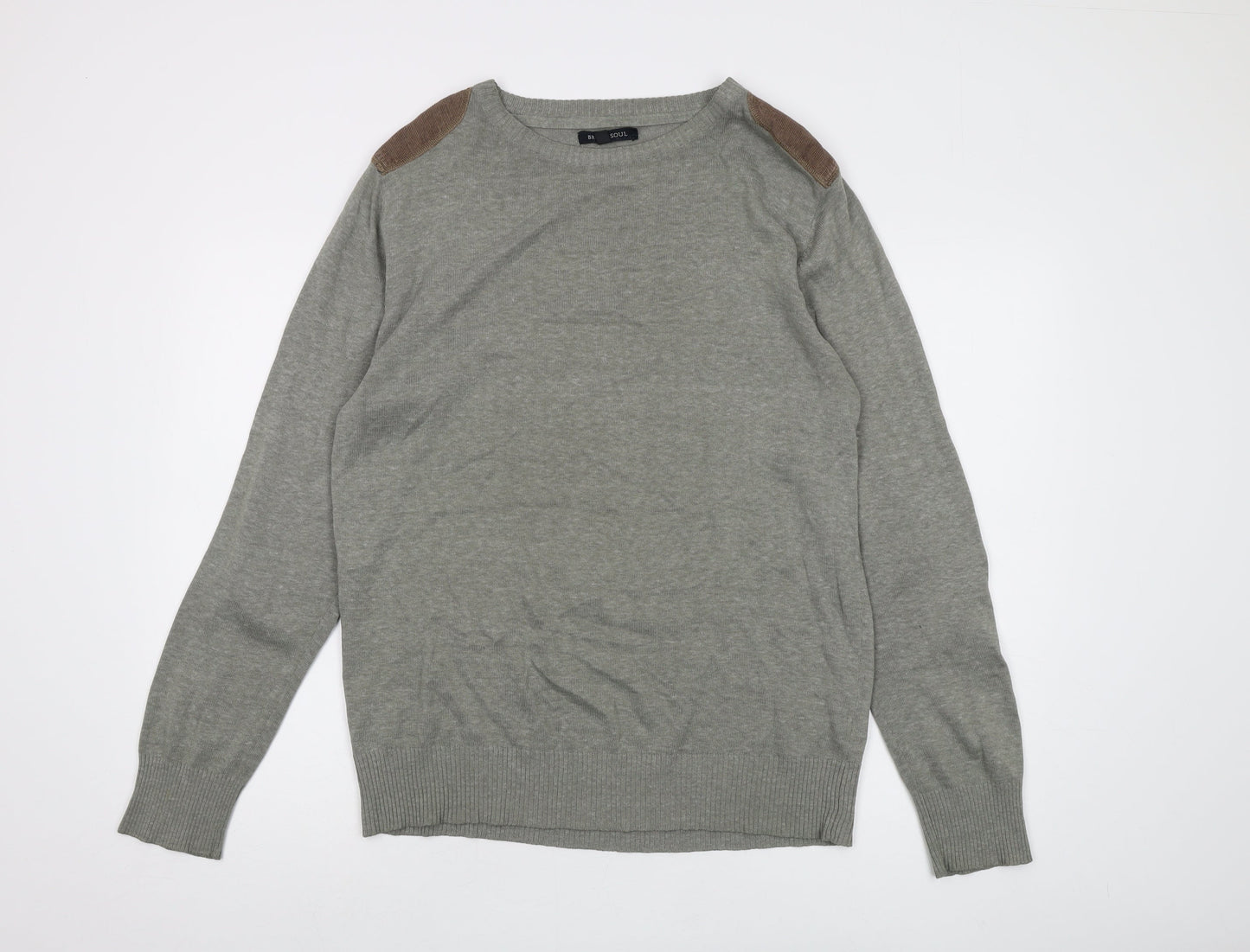 Brave Soul Men's Grey XL Pullover Jumper