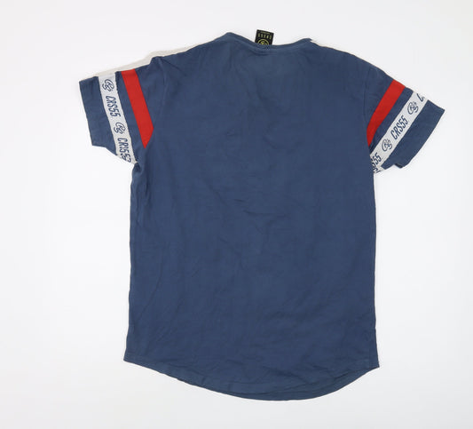 Mens UK Size L Crosshatch Blue  T-Shirt