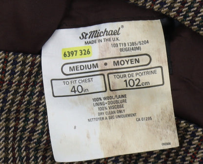 Mens UK Size 40 St Michael Regular Beige Suit Jacket