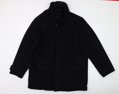 Mens UK Size XL Jeff Banks Black Overcoat