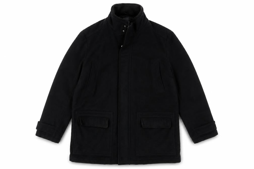 Mens UK Size XL Jeff Banks Black Overcoat