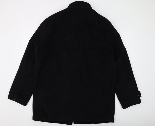 Mens UK Size XL Jeff Banks Black Overcoat