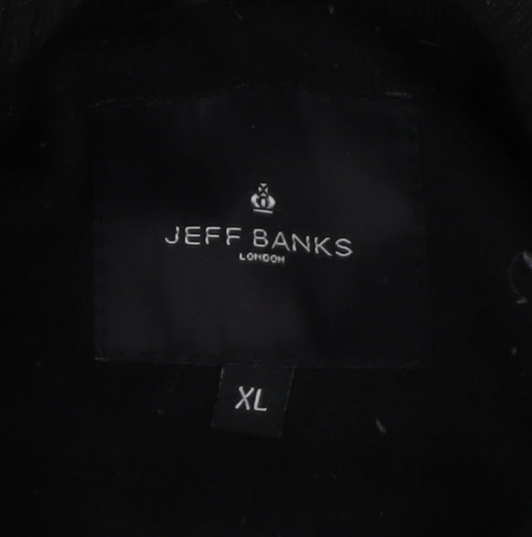Mens UK Size XL Jeff Banks Black Overcoat