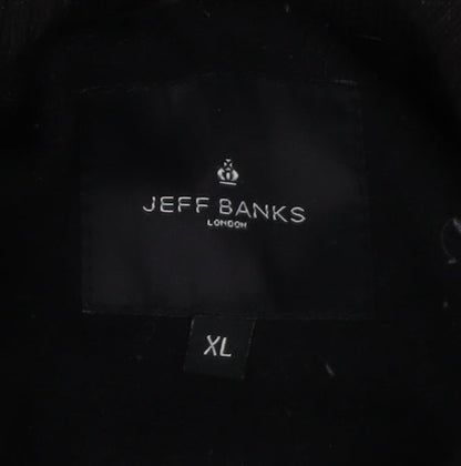 Mens UK Size XL Jeff Banks Black Overcoat