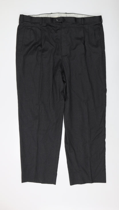 Zanella Men's Black Dress Pants UK 16 Big & Tall