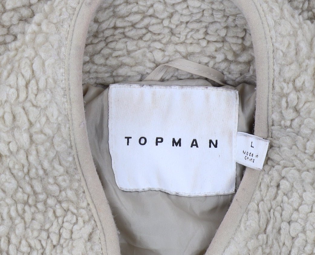 Mens UK Size L Topman Beige Puffer Jacket