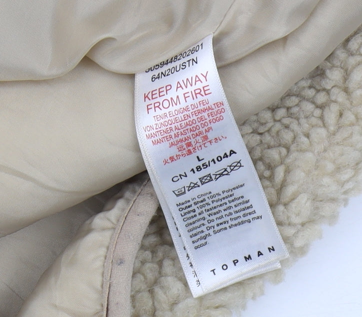 Mens UK Size L Topman Beige Puffer Jacket