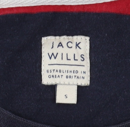 Jack Wills Men's Blue Red Striped Tee S