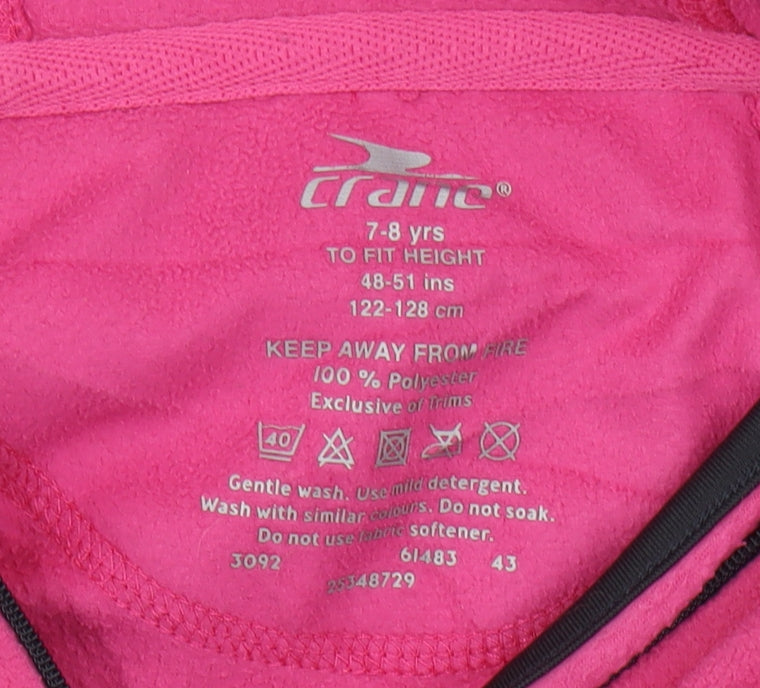 Crane Girls Pink Full Zip Hoodie 7-8 Years - Cosy Fleece