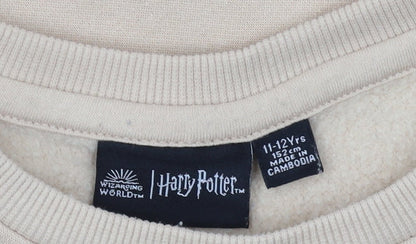 Harry Potter Beige Sweatshirt, Unisex Kids, 11-12 Years, Pullover