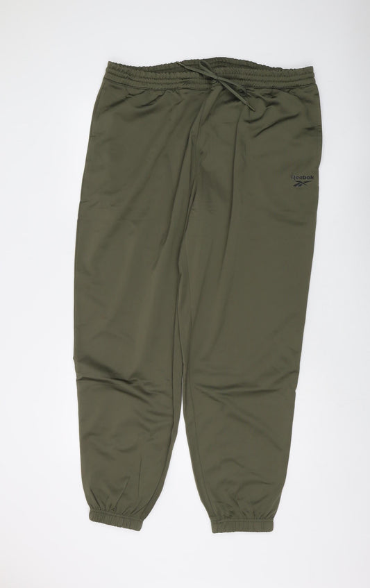 Reebok Men's Green Jogger Trousers 2XL Relaxed Fit